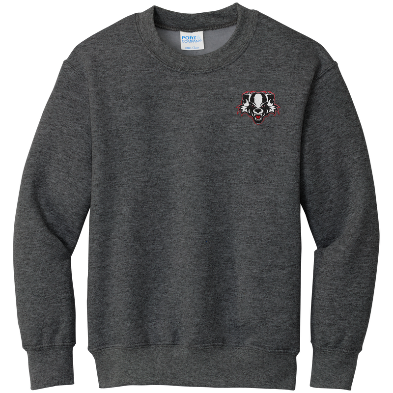 Scary Badgers Youth Core Fleece Crewneck Sweatshirt